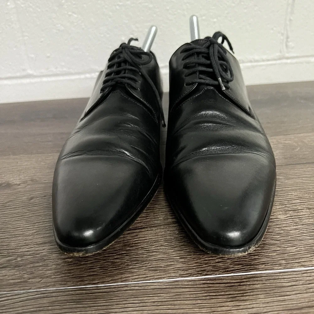 DOLCE & GABBANA Mens Lace Up Black Leather Dress Shoes Size 6